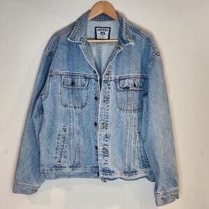Lee XL Jean Denim Collection Jacket Vintage Mens Buttoned Blue Cotton RN 14666